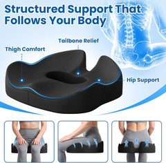 Ergonomic Donut Pillow Cushion for Hemorrhoid Relief and Tailbone Support