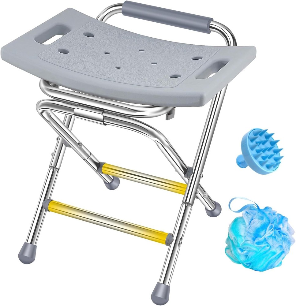 Folding Shower Chair for Inside Shower 400lbs Foldable Shower Stools Portable