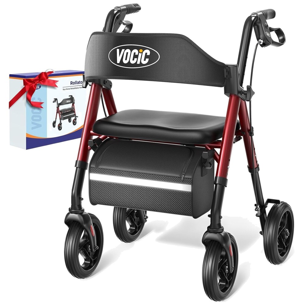 Ergonomic Rollator Walker with Dual Height Adjustment