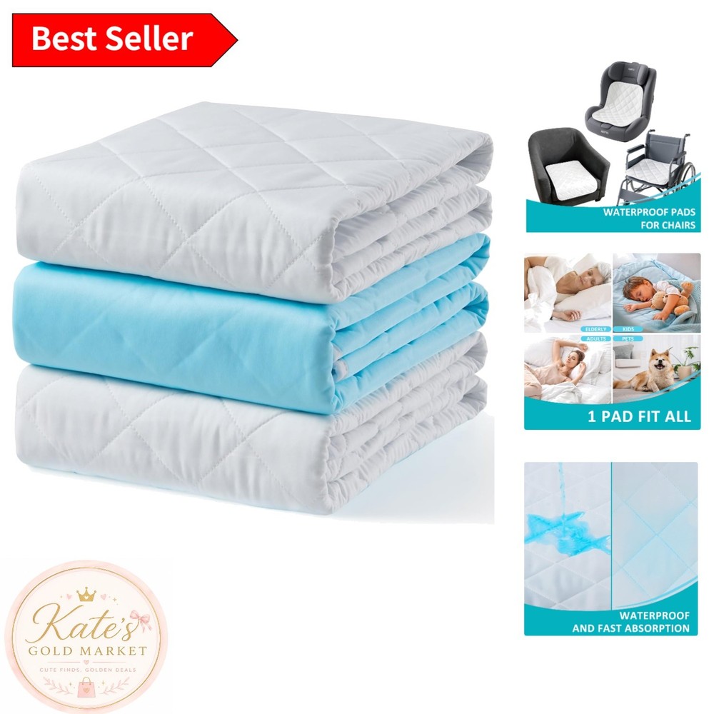 3-Pack Non-Slip Waterproof Underpads 18″ x 24″ – Ideal for Kids, Pets & Adults