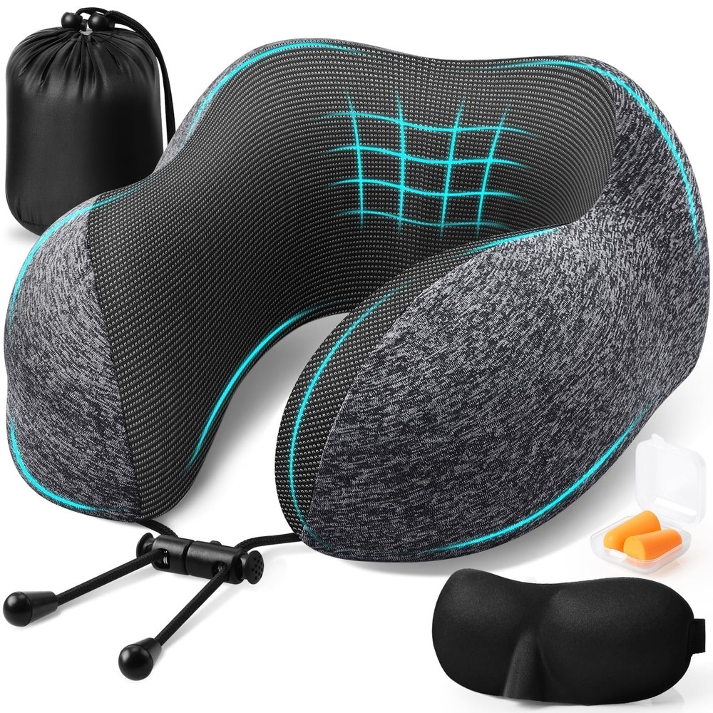 ExploreBliss Travel Pillow, Pillows for Sleeping 1-pack, Dark Grey