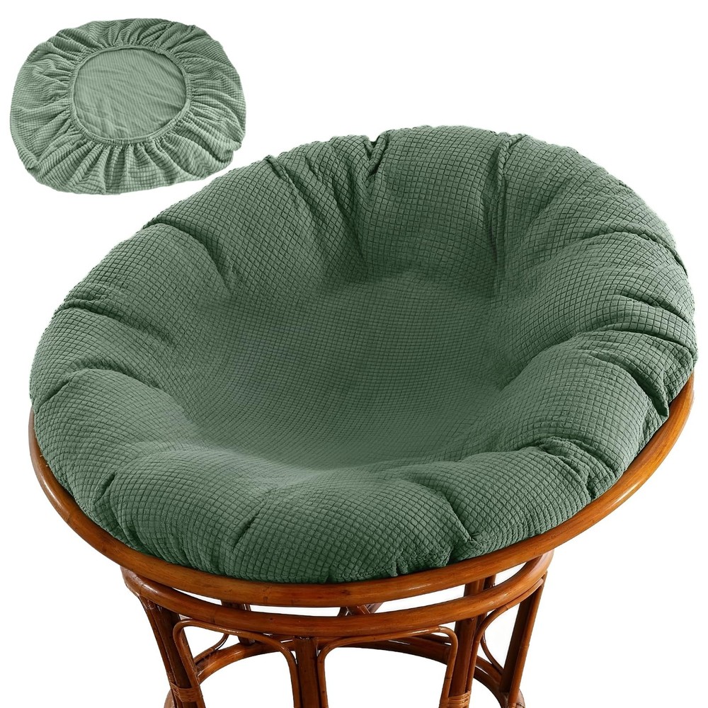 Wibeelee Papasan Chair Cushion Cover, Soft Plush Fleece Slipcover Only, Remov…