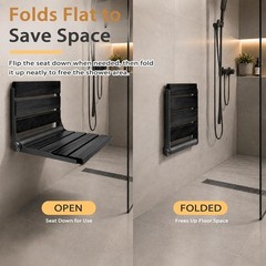 Fold Down Shower Seat Folding Safety Bench Wall Mount Bath Chair Handicapped Tub