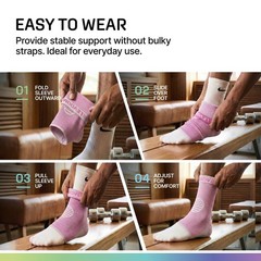Modvel Foot & Ankle Brace Socks for Sprained Compression Medium, B Pink