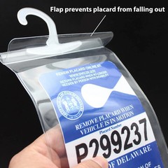 2-Pack Clear Protective Cover for Disabled Parking Placard Hanging Sleeve Holder