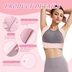 TEE TEA Shoulder Posture Corrector for Women & Men – Adjustable L/XL, Pink
