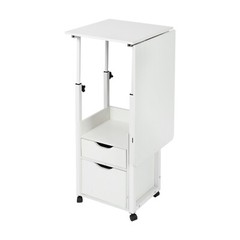 Overbed Table w/ Wheels, Movable Bedside Table, Height Adjustable Over Bed Desk