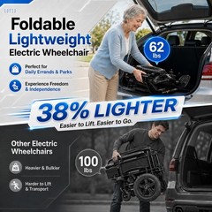 Lightweight Foldable All-Terrain Electric Wheelchair with 3 year Warranty