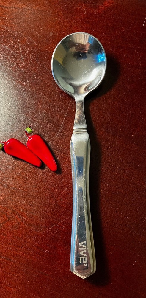 VIVE Weighted Heavy Silverware Flatware for Tremors/Parkinson „Round Soup Spoon“