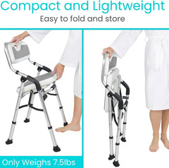 Folding Shower Chair 300lbs Capacity – Lightweight and Convenient
