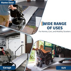 2/3/4/5/6/7/8 FT Folding Aluminum Wheelchair Ramp Mobility Ramp 600 lbs Non-Slip