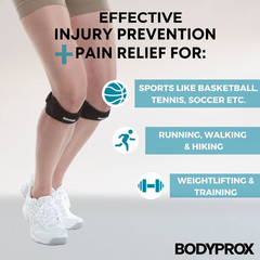 Bodyprox Patella Tendon Knee Strap 2 Pack, Pain Relief One Size, black