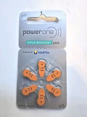 PowerOne SIZE 13 1.45V MF Hearing Aid Batteries PR48, p13 Varta, Good To 12/2028
