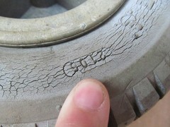 Rascal 600 mobility scooter parts: 2 main drive wheels dry-rot