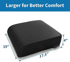 Extra Thick Large Seat Cushion -19 X 17.5 X 4 Inch Gel Memory Foam Cushion with