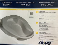 Drive Contoured Bed Pan PC23212 Lightweight Durable Polyethylene NEW