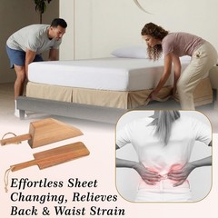 Mattress Lifter & Bed Sheet Tucker Tool Set, Acacia Wood for Changing Sheets .