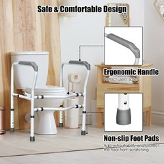 Steel Safety Toilet Rail W/Created Fixable Clamp Adjustable Order Handrail Frame