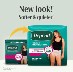 Depend Fresh Protection Extra-Large Adult Diapers, 15 Count, Stylish Blush Color