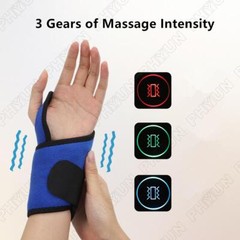 USB Electric Heated Wrist Massage Hand Joint Pain Relief Health Care Brace Blue