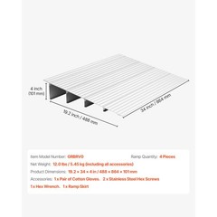 4 Inch 800LBS Aluminum Door Threshold Ramp for Wheelchair Scooter