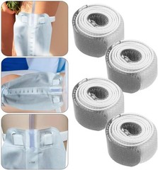 Catheter Leg Bag Straps 26” x 1” NonSlip Adjustable Reusable, 4-Pack, Grey Color
