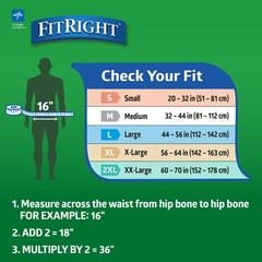 Adult Diapers, Ultra Heavy Absorbency, L (Waist Size 44in-56in), 80 Count, OptiF
