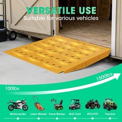 36″ x 48″ Shed Ramps Alloy Loading Dock Ramp for Garages, Barns, ATV 2PCS Yellow