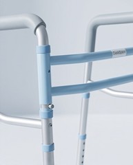 OasisSpace Adjustable Height Walking Frame Aluminum Silver/Blue Indoor