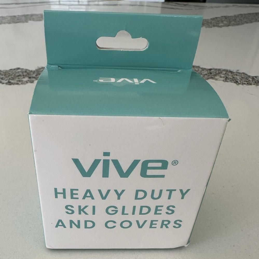 Vive Heavy Duty Ski Glides and Covers White/Teal Velour Plastic MOB1006