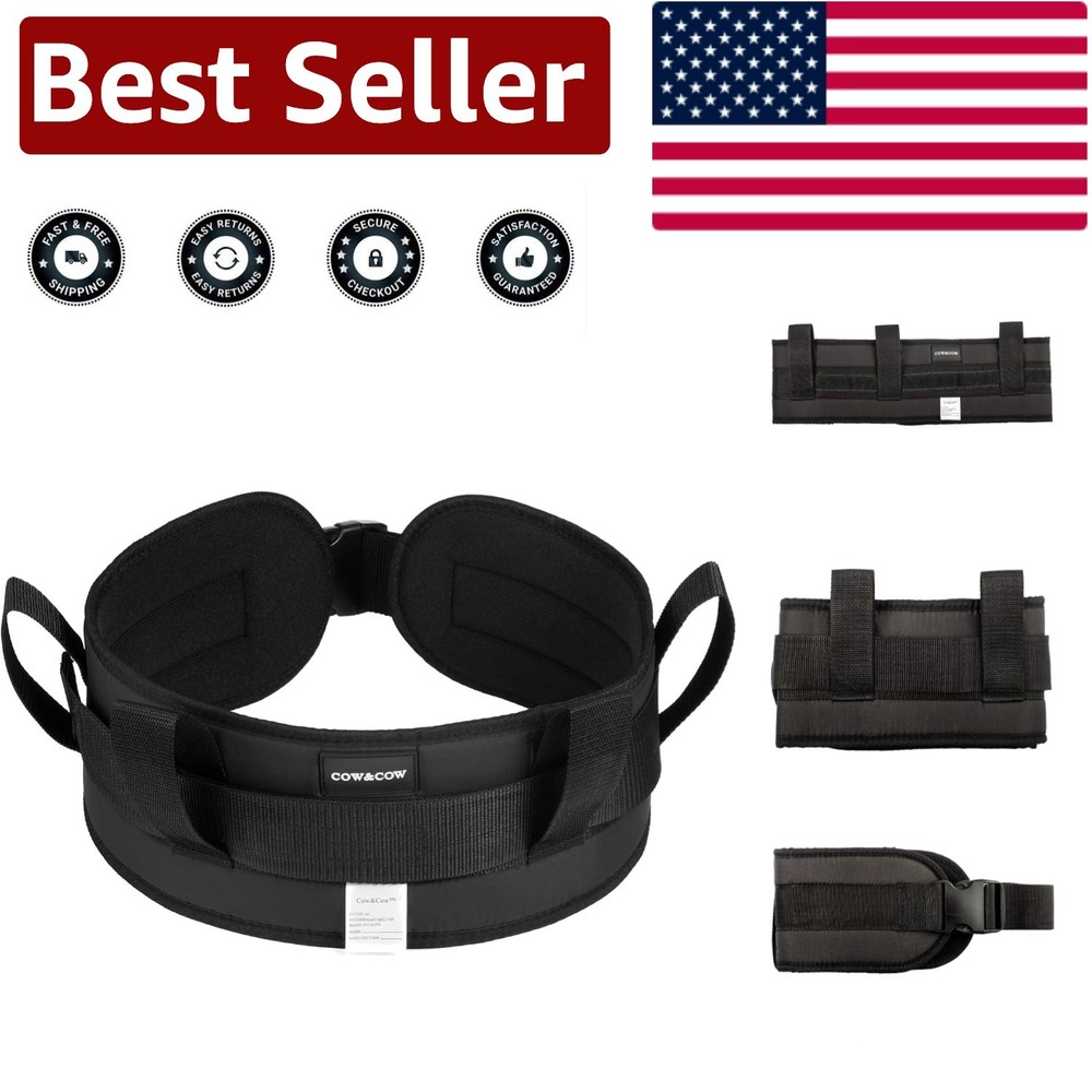 Comfortable & Durable Gait Belt with 4 Handles for Safe Transfers – Large 5.5in