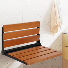 16 In. Foldable Wooden Shower Seat for inside Shower, 400 Lb. Max Load Wall Moun