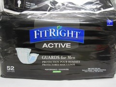 FitRight Active Guards for Men 52 Ct Maximum Absorbency Incontinence Pads New