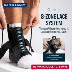 Z ATHLETICS Ankle Brace for Women & Men – Lace Up Adjustable Support with Side S