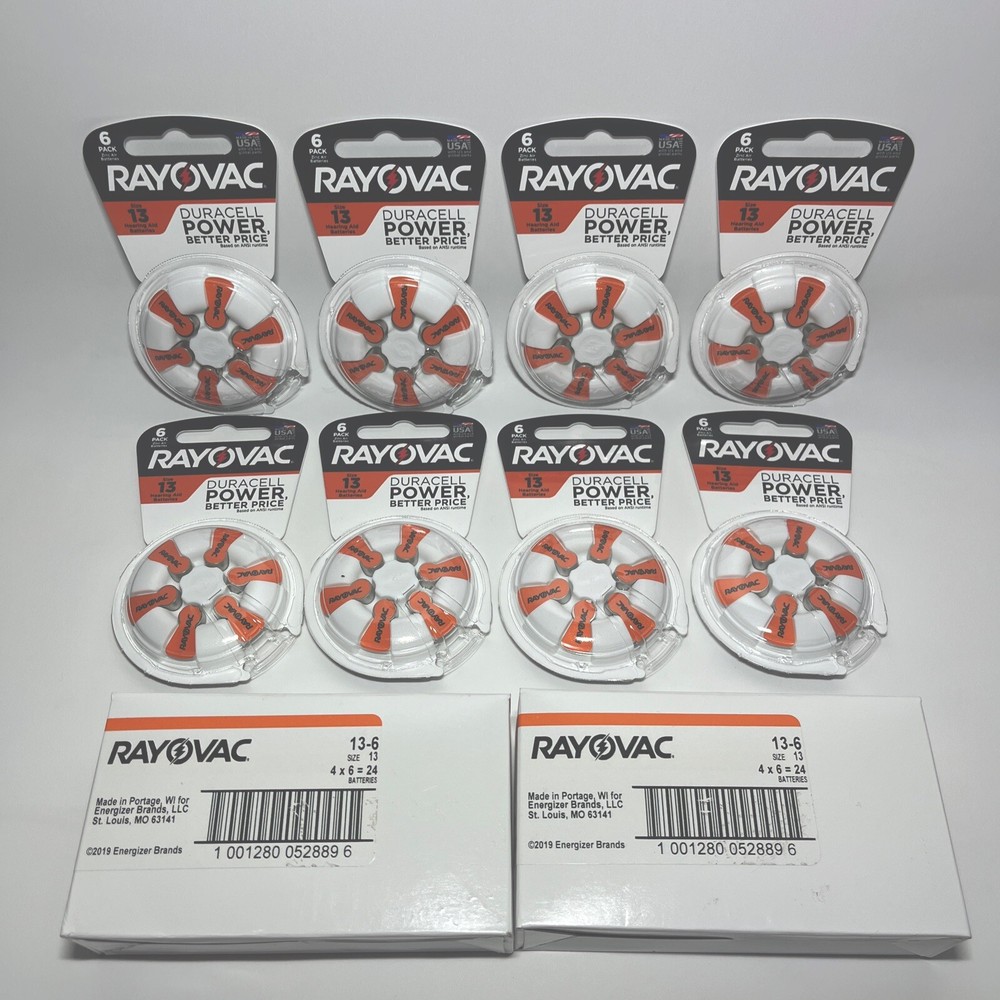 48 New RAYOVAC Size 13 Hearing Aid Batteries Exp. 9/2027 Zinc Air 1.45V