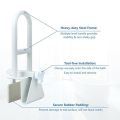 Bathtub Safety Rail,Medical Adjustable Tub Grab Bar Handle Clamp Safety Handrail