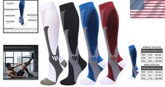 Durable Compression Socks with Shock Absorption Effect – Black+Blue+White+Red