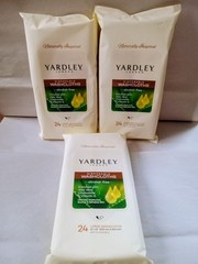 Yardley Disposable Alcohol-Free Washcloths 24 Large Aloe Chamomile Vit E 12×8″