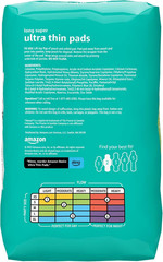 Amazon Basics Ultra Thin Pads with Flexi-Wings for Periods, Long Length, Super A