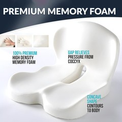 Trucker Seat Cushion for Long Sitting Memory Foam Seat Chair Cushion Office Car