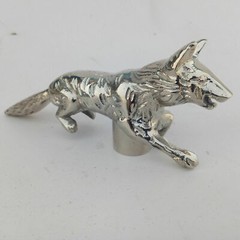 Vintage Brass Silver Head Fox Handle for Antique Designer Handle Walking Stick
