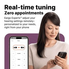 Eargo 8 Self-Fitting OTC CIC Hearing Aids, Rechargeable Charging Case, Black