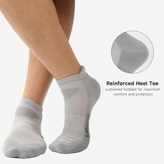 Men’s Ankle Socks Athletic Anti-Odor Cushioned Moisture Large Black*3,grey*3