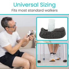 Heavy Duty Walker Ski Glide Covers 4 PCS – Padded Replacement Caps for Seniors,