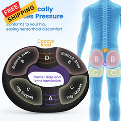 DailyCuddles Donut Pillow for Tailbone Pain, Hemorrhoids – Large, Black
