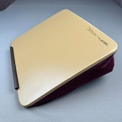Posture‑Rite Elite Lap Desk Beige Top Burgundy Cushion Portable Writing Laptop