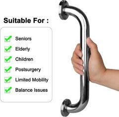 1/2pcs Stainless Steel Grab Bar Handicap Bathroom Safety Rail Anti Slip Support