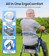 Z12 Lightweight Foldable Rollator Walker Standard Blue