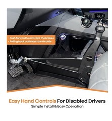 Right-Hand Hand Controls Brake & Throttle Kit Metal Black/Silver Easy Install