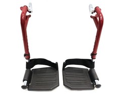 Wheelchair footrest Red Replacement,Economy Footrest for Medium,
